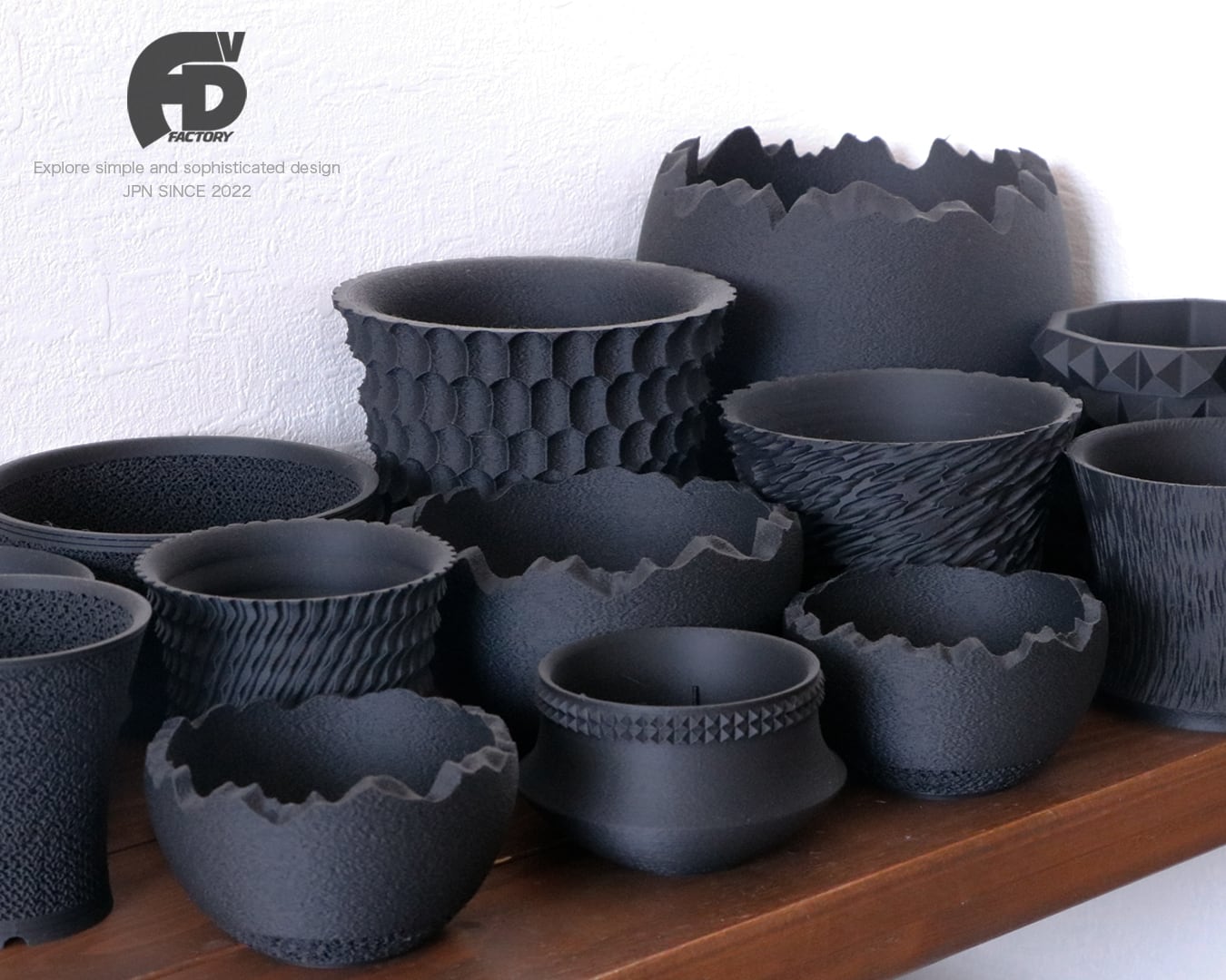 Adv-055-S (110×70) Erosion cr｜自然侵食を模したクラッキング鉢｜3D
