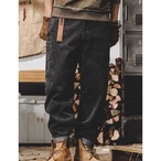 Loose Fit Wide Leg Denim Pants ◇2color H0790