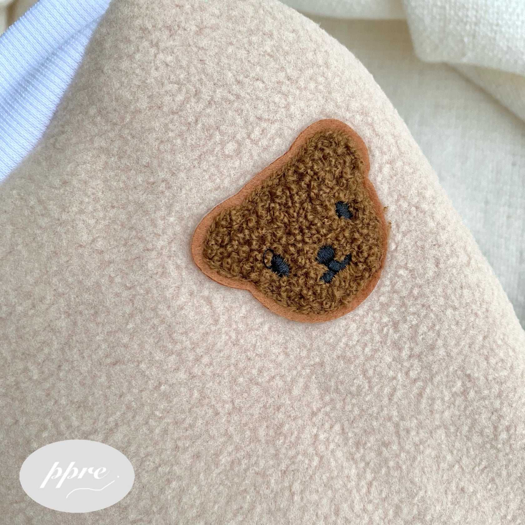 フリース くまちゃん ワッペン ドッグウェア ベージュ 犬服 | ppre