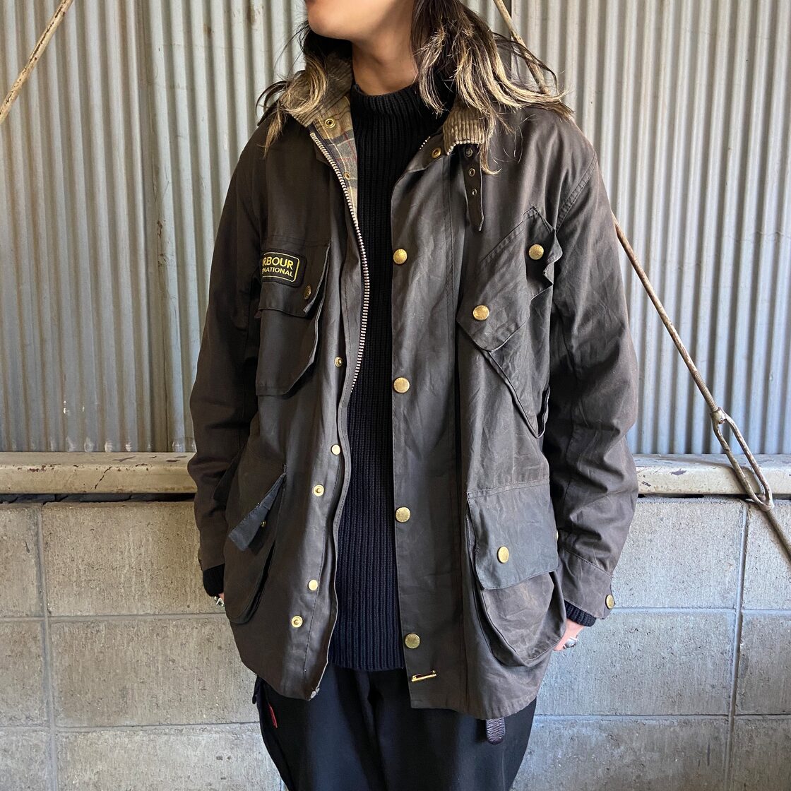 英国製 01年製 縦3ワラント Barbour バブアー インターナショナル 