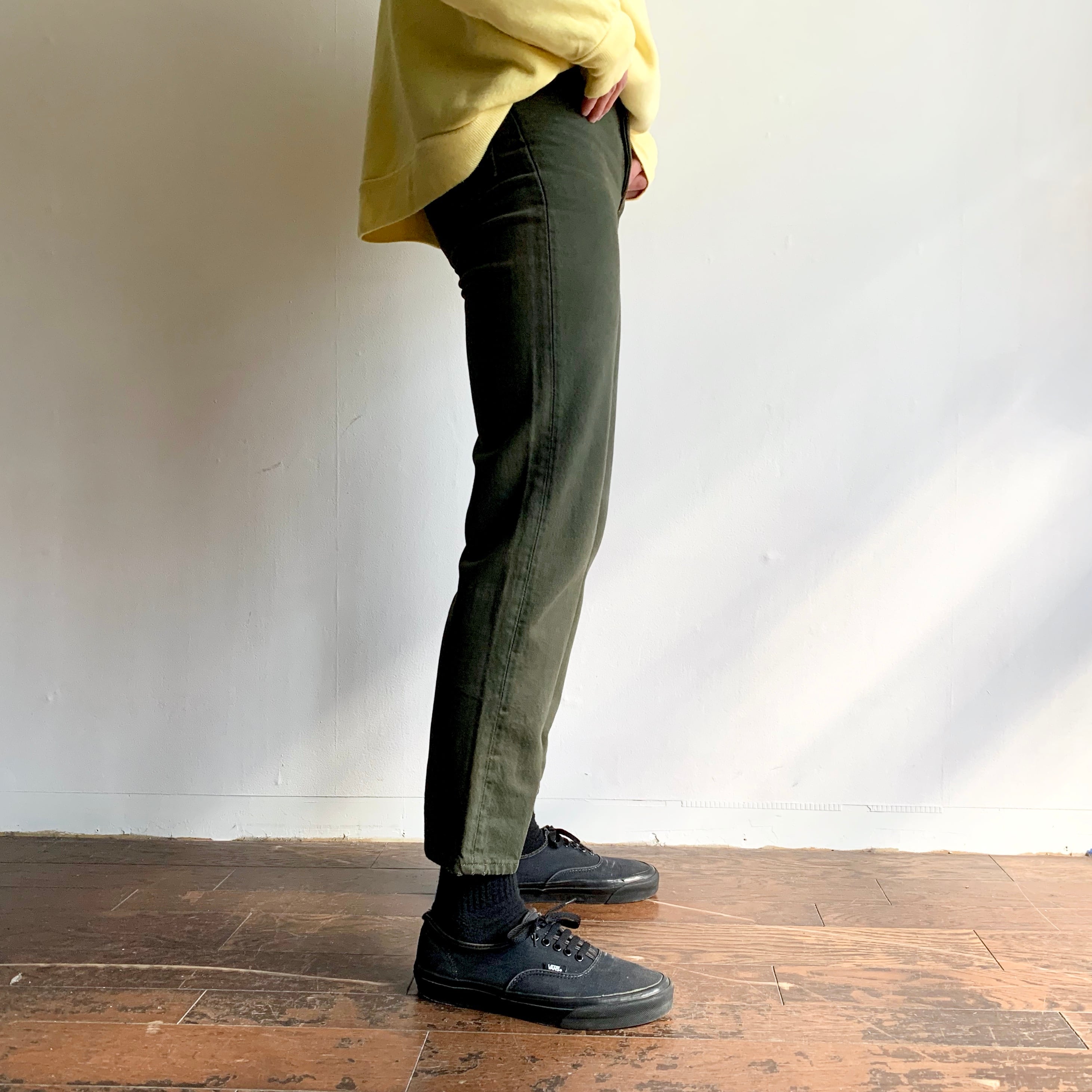 1335. 1990's levi's 701 garment dyed moss green 後染めモスグリーン