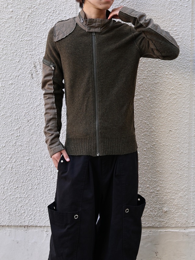 【DIESEL】deformed zip detail knit