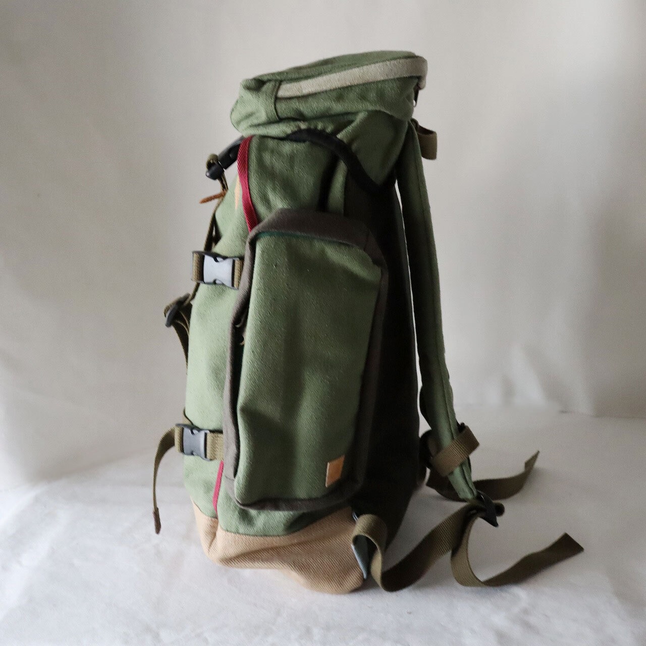 【Deadstock Item】バックパック / Convertible 2WAY Backpack/ グラスグリーン×ベージュキャンバス・ボトム