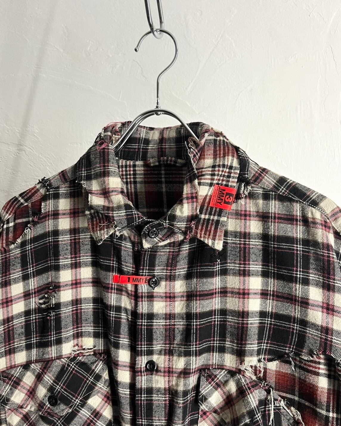 21SS MAISON MIHARA YASUHIRO Damage Layered Check Flannel Shirt | VOLAR