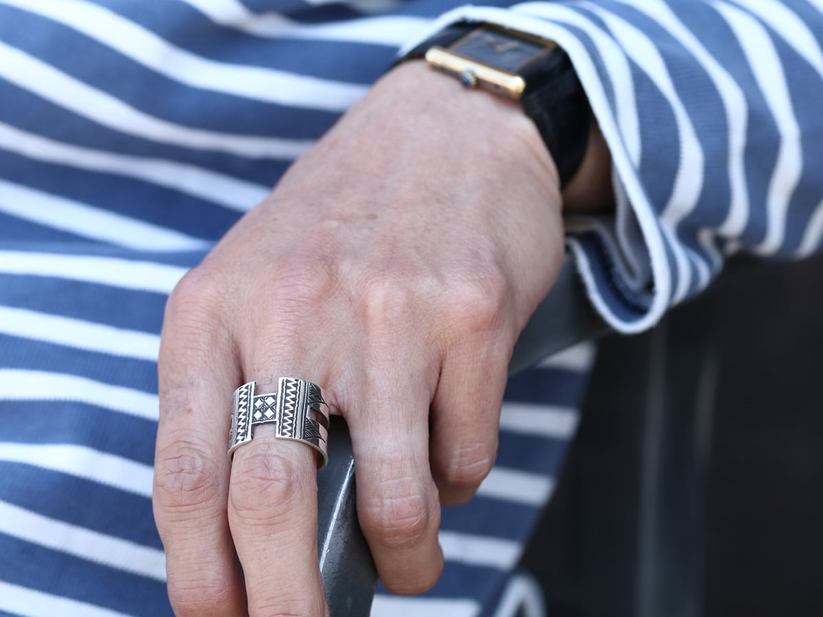 Touareg Silver Jewelry トゥアレグシルバージュエリー “H” TYPE RING