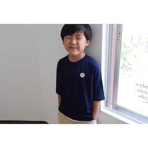 Simva Boys&Girls 604-0001-Navy Football 切り替え 5分袖 Tシャツ