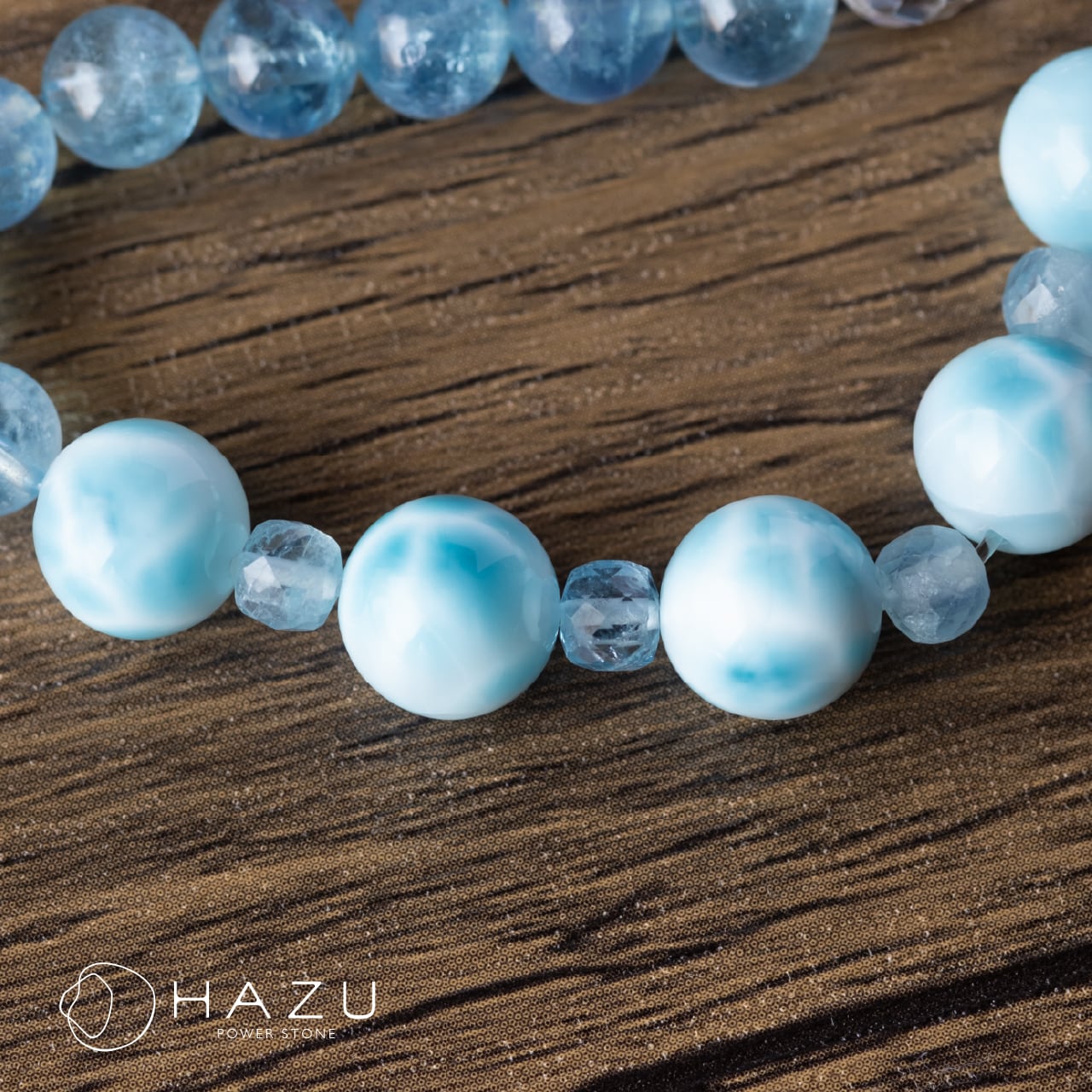 最高ランク！ラリマーブレス［ラリマー／アクアマリン／水晶