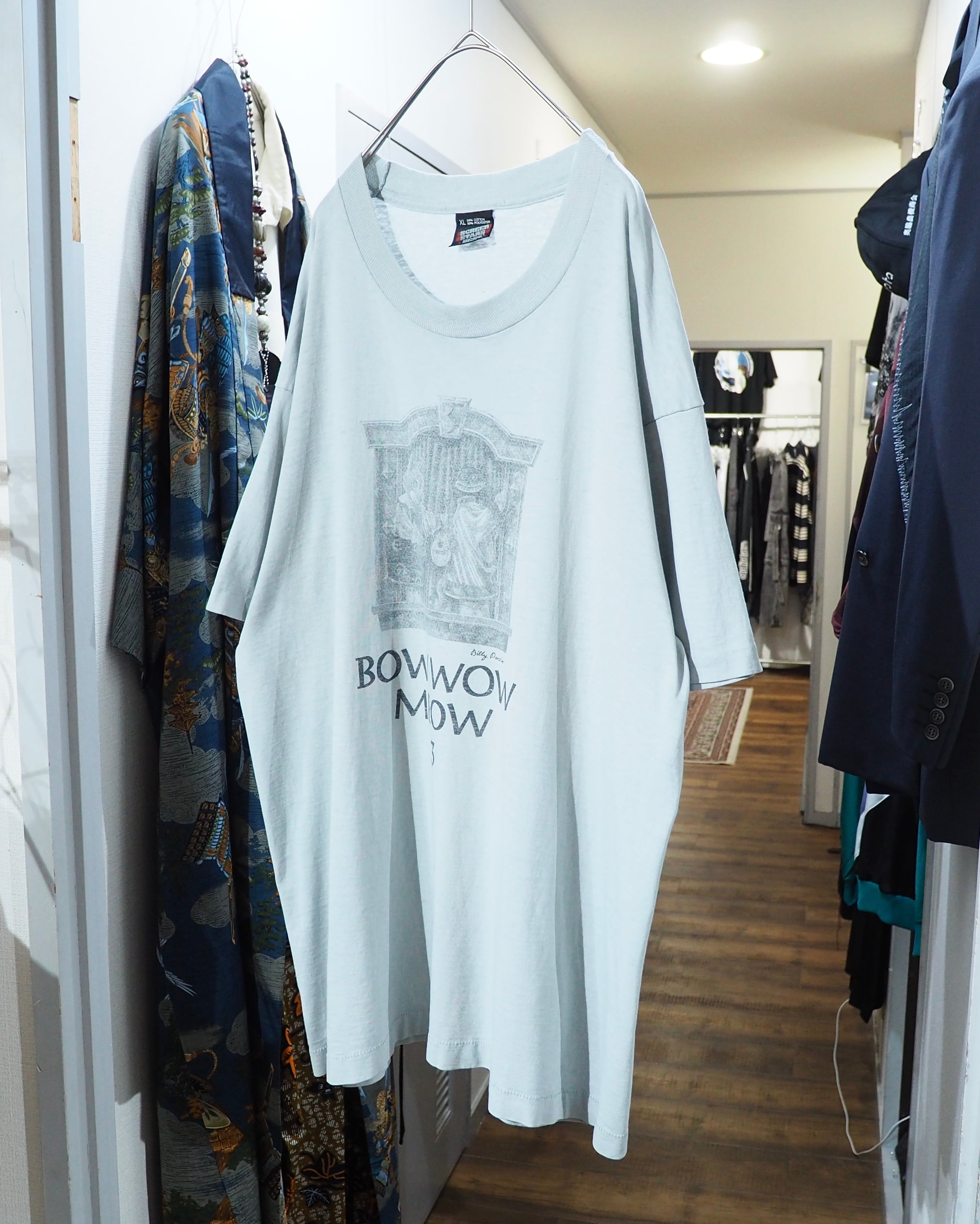1990s " BOW WOW MEOW " printed vintage SS Tee (Made in USA)