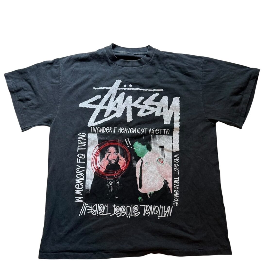 STUSSY ステューシー/2PAC/プリントTシャツ/古着/USED/Tシャツ/ブート 