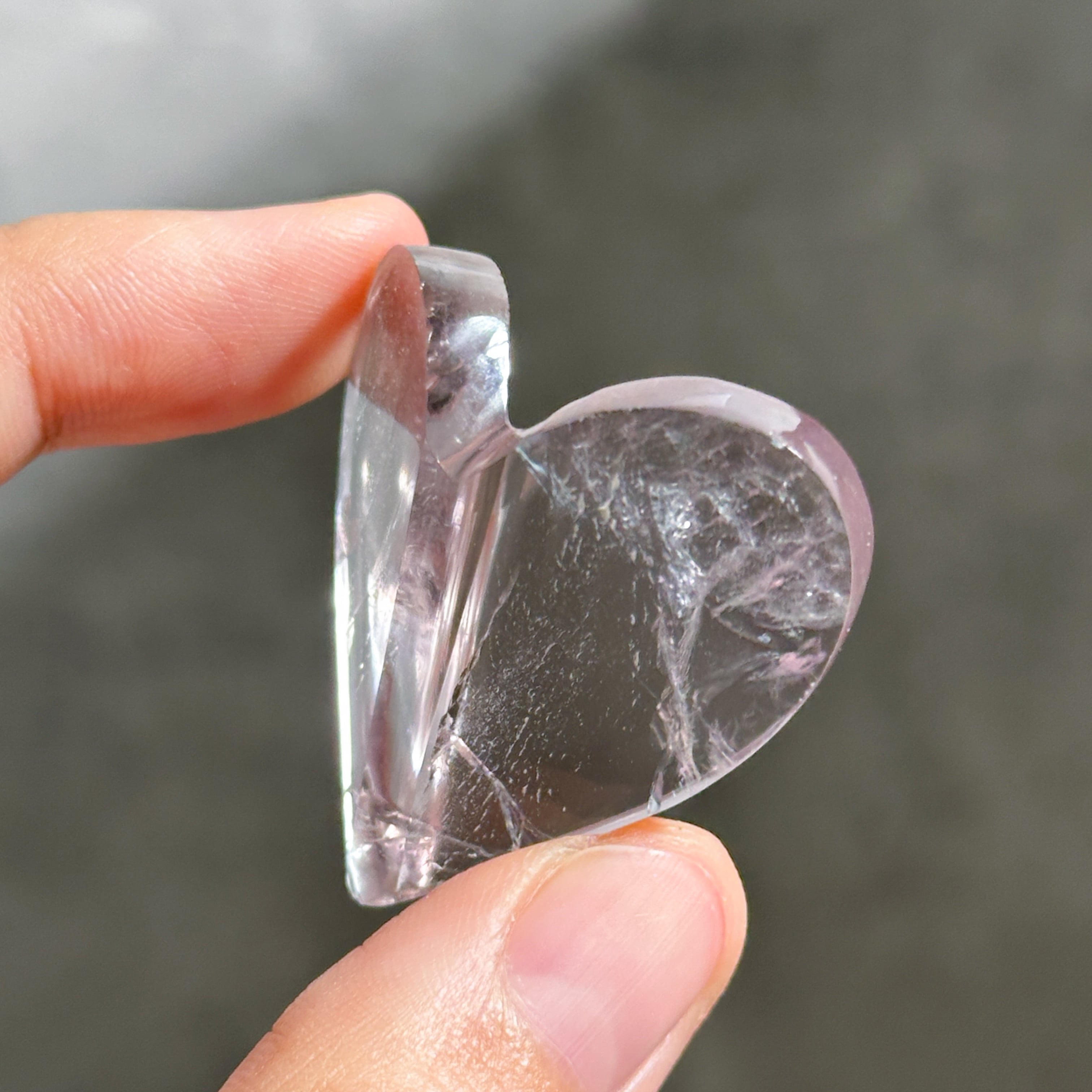 アメジスト 3Dハート 03♡Amethyst heart ♡天然石・鉱物
