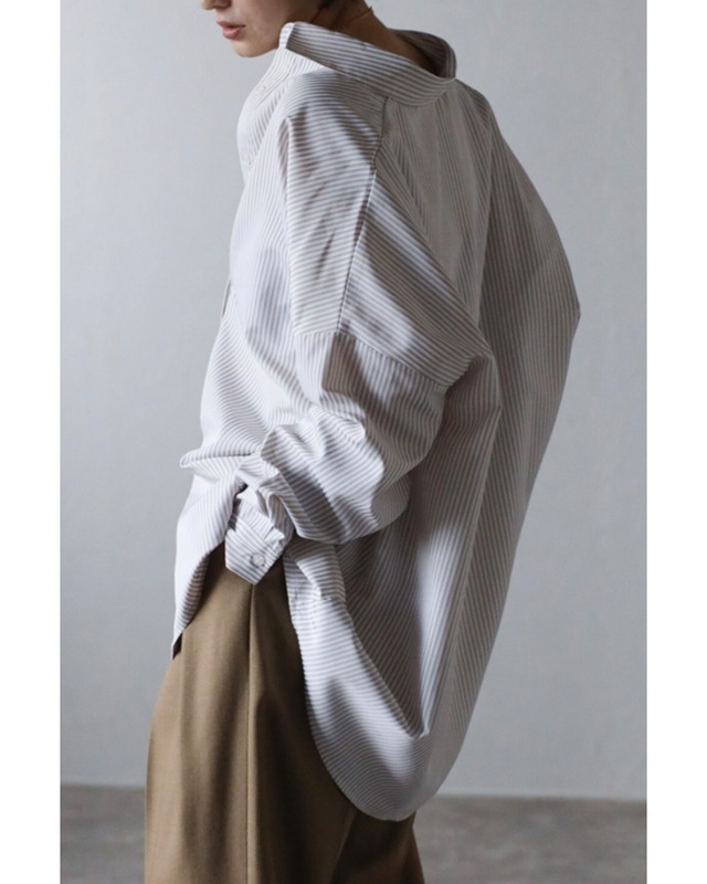 メンズライクビッグシルエットストライプシャツ
