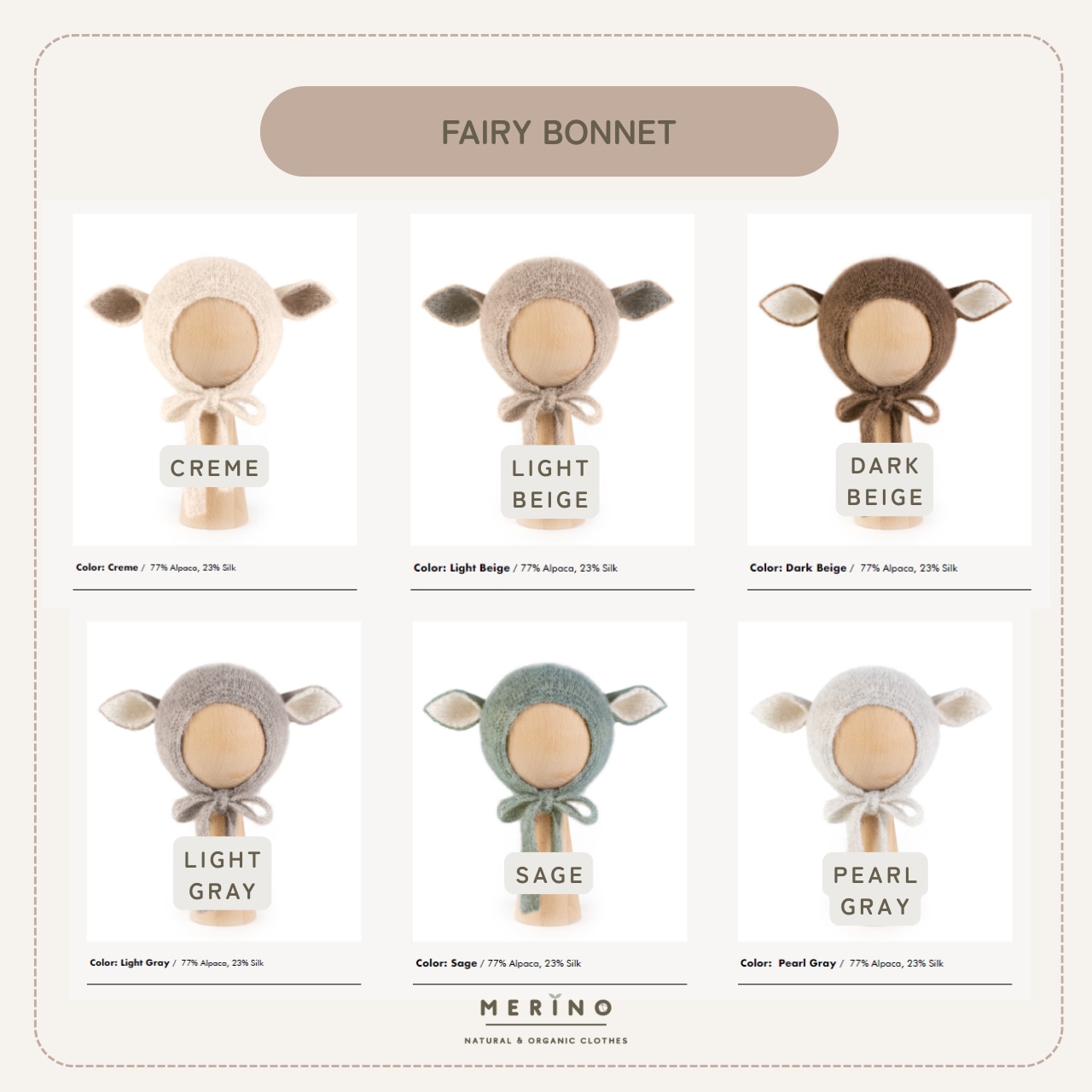 【AW26 / ご予約】GANG OF KIDS / FAIRY BONNET ALPACA & SILK