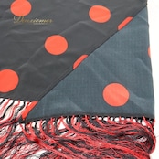 フラメンコ 衣装 シージョ ピキージョ 水玉 ドット 赤 黒 フレコ フリンジ トライアングル 三角形 装飾 小物 ブラック系 レッド系 フラメンコ衣装 おしゃれ 素材 鮮やか ステージ コスチューム ダンス 発表会 かわいい レディース