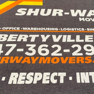 【USA古着】企業系 SHUR-WAY MOVERS バックプリント ワンポイント 袖プリント 企業ロゴ 引越し業者 プリント スウェット トレーナー M相当 US古着