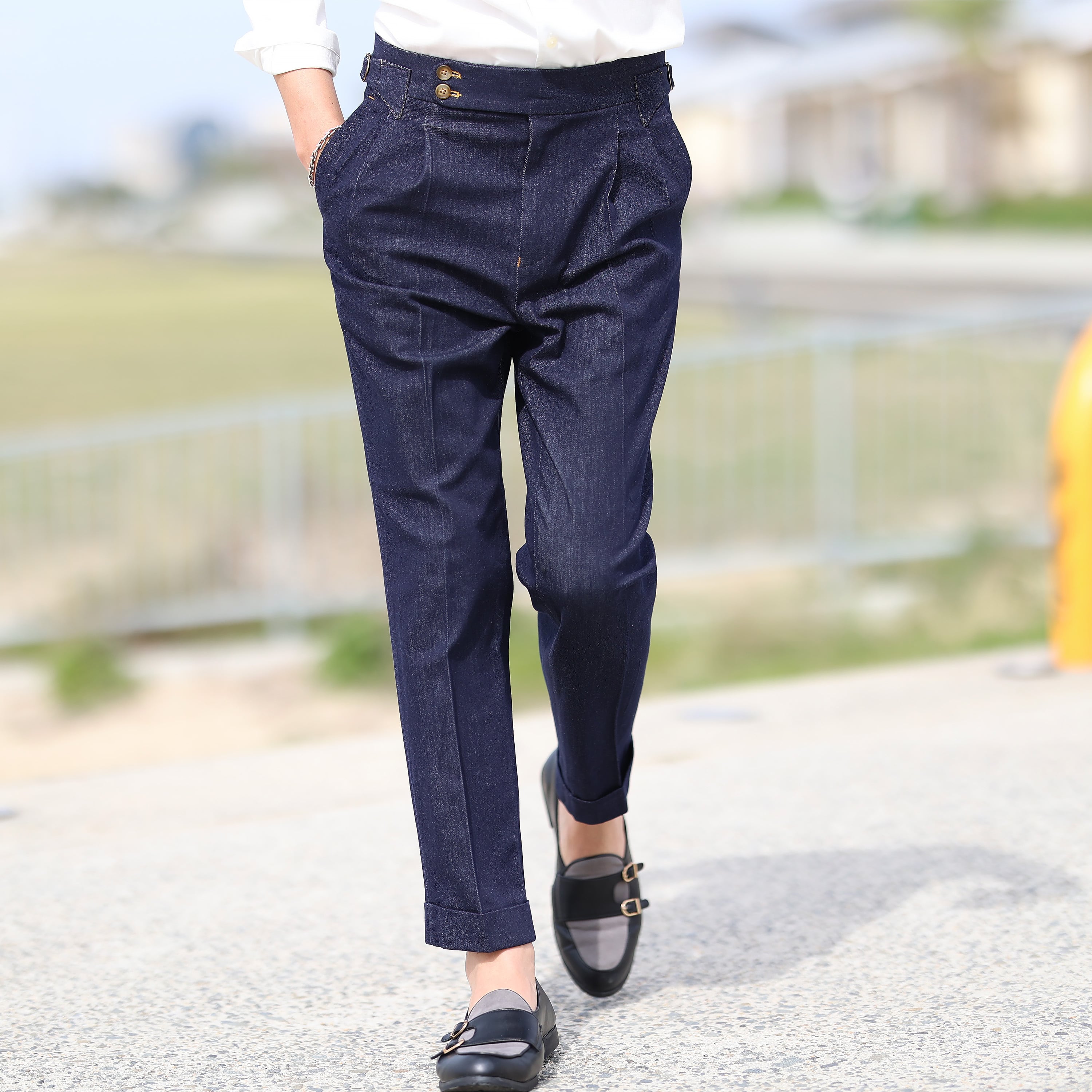 30サイズ即納】BV_ナポリクラシコデニムダブルスラックス | Buona Vita