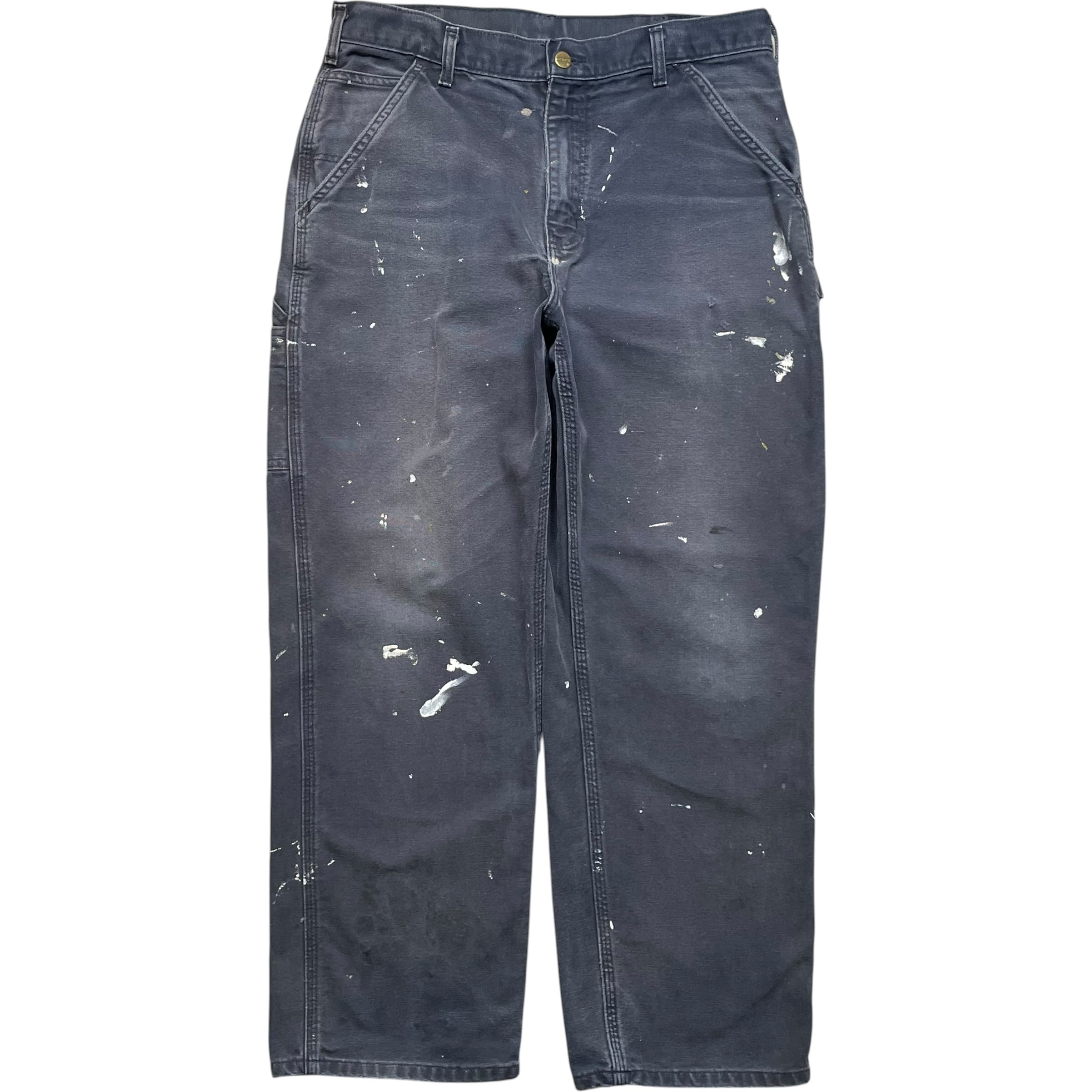 《実寸W34 L28》Carhartt カーハート ペインターパンツ ワークパンツ ペイント フェード ネイビー no.10247