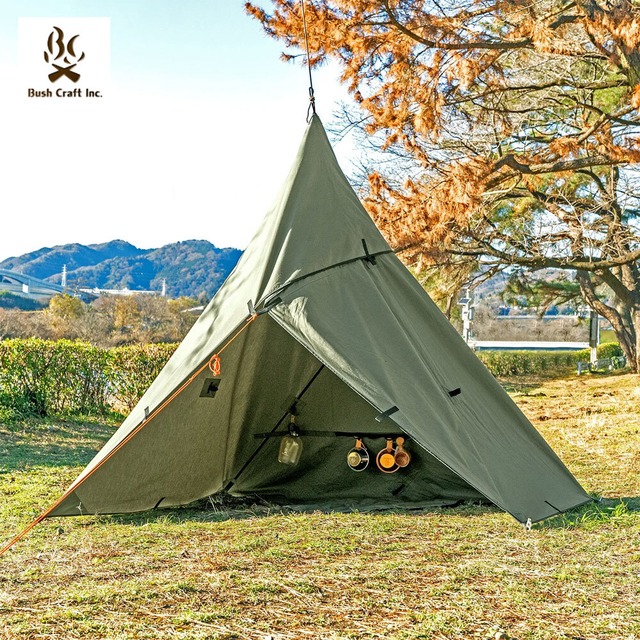 BushCraft (ブッシュクラフト) ブッシュタープ 軽量 バック パックに 持ち運び ソロ 登山 ソロキャン 撥水 難燃 アウトドア キャンプ テント サイズ