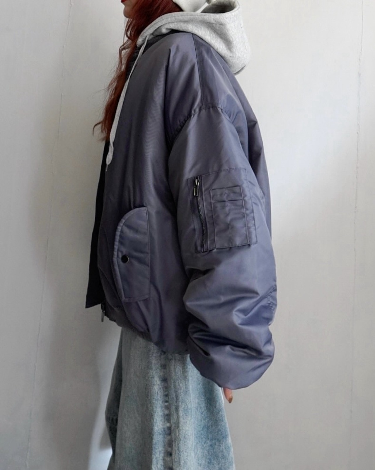 2wayフーディージップMa1【unisex】/Blue
