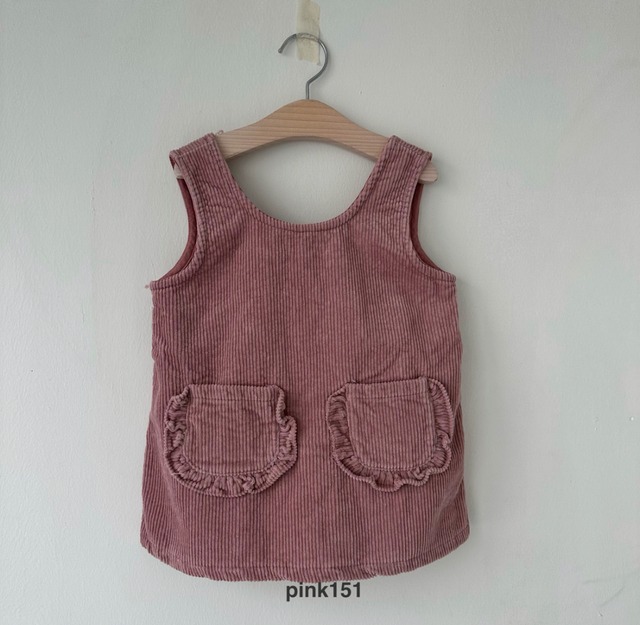 [ﾗｽﾄ1点!][送料無料][即納S]＜PINK151＞corduroy one piece pink