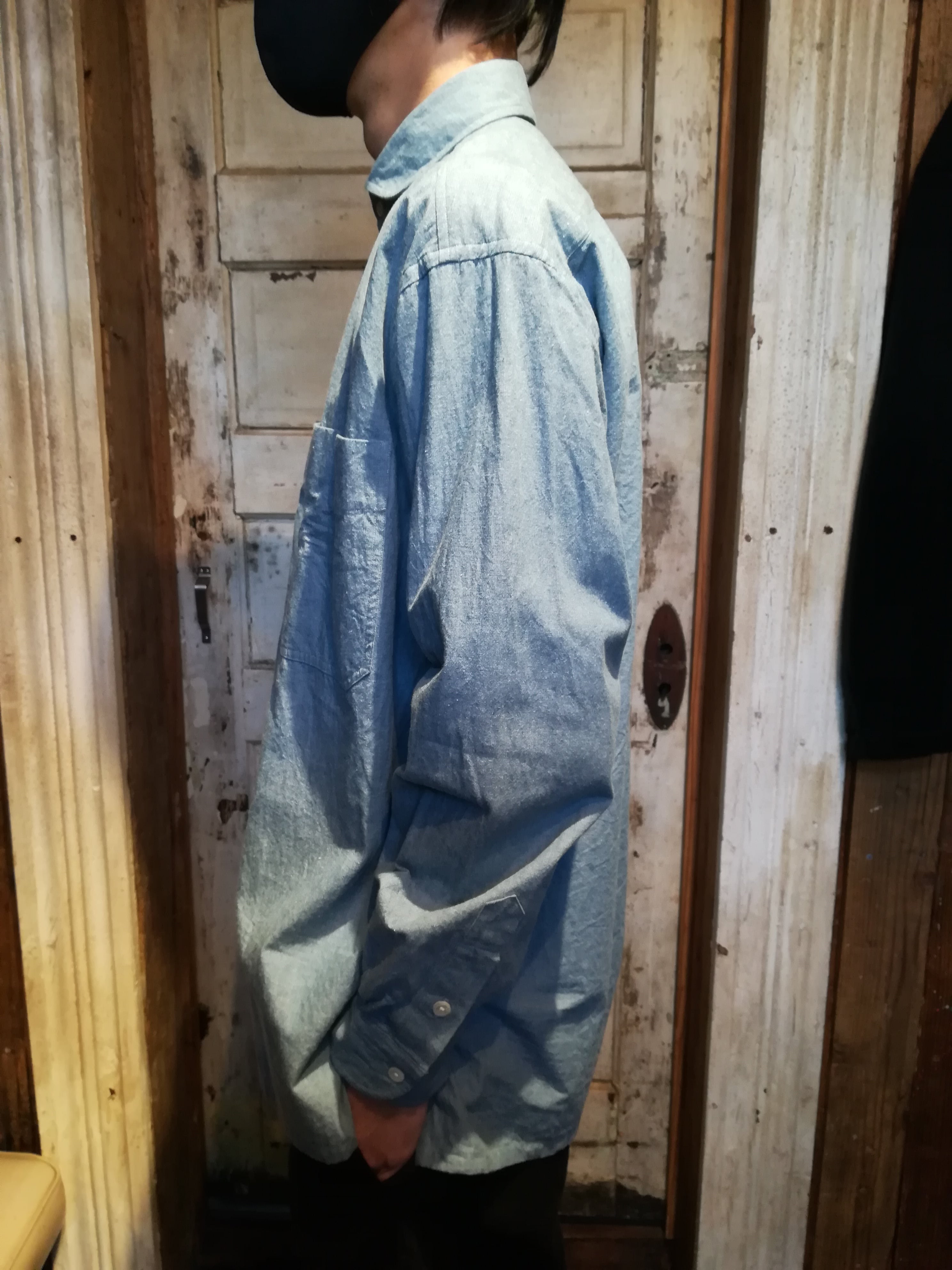 PORTER CLASSIC (ポータークラシック) WIDE POCKET SHIRT - BLUE