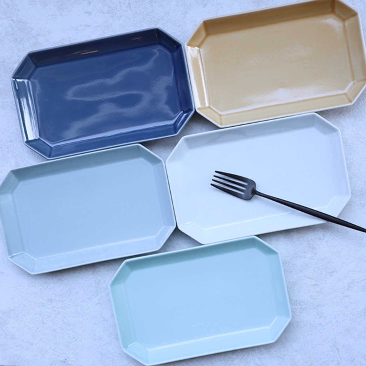 波佐見焼　ハチホウプレート　L（５色）　6-065