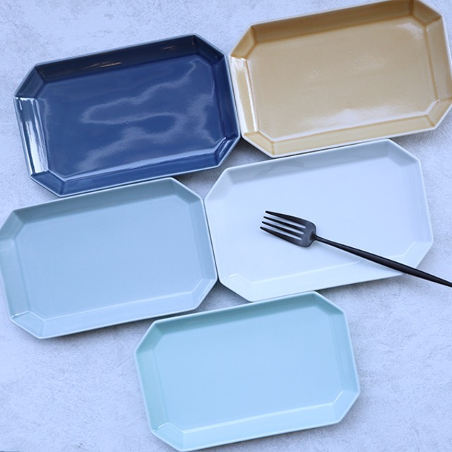 波佐見焼　ハチホウプレート　L（５色）　6-065