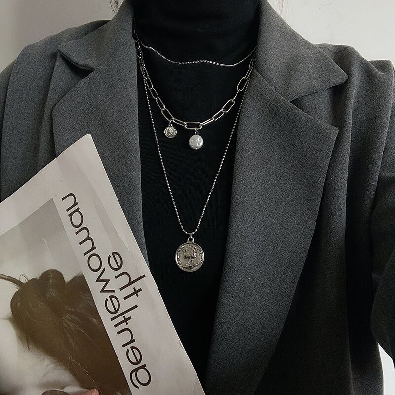 ネックレス ロングチェーン レース ブラック・アイド・ピーズ64378141420