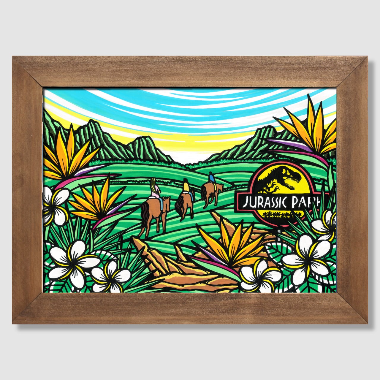 Wood Panel A3 Size（Kualoa Jurassic）with Frame | TAMO ART GALLERY