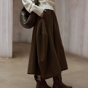 Balloon Silhouette High Waist Skirt【3color】 T3598