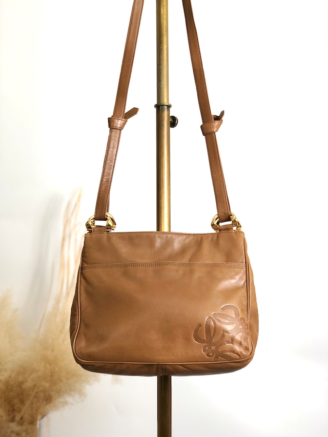 LOEWE ロエベ ショルダーバッグ ブラウン アナグラム ナッパレザー vintage ヴィンテージ オールド hjuexd