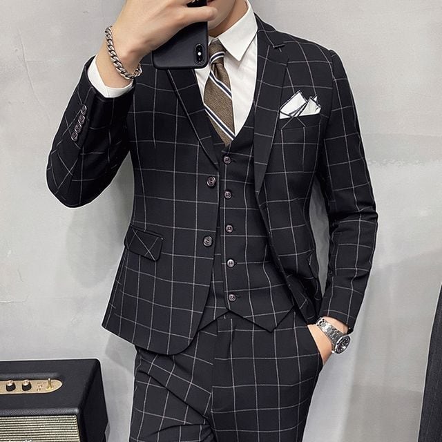 スーツ ジャケット パンツ ベスト 3点セット セットアップ グレイ 灰色