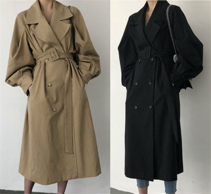 新作 人気高い 長袖コート 全2色 ロングコート ログ丈 体型カバー 着痩せ 切り替え 無地