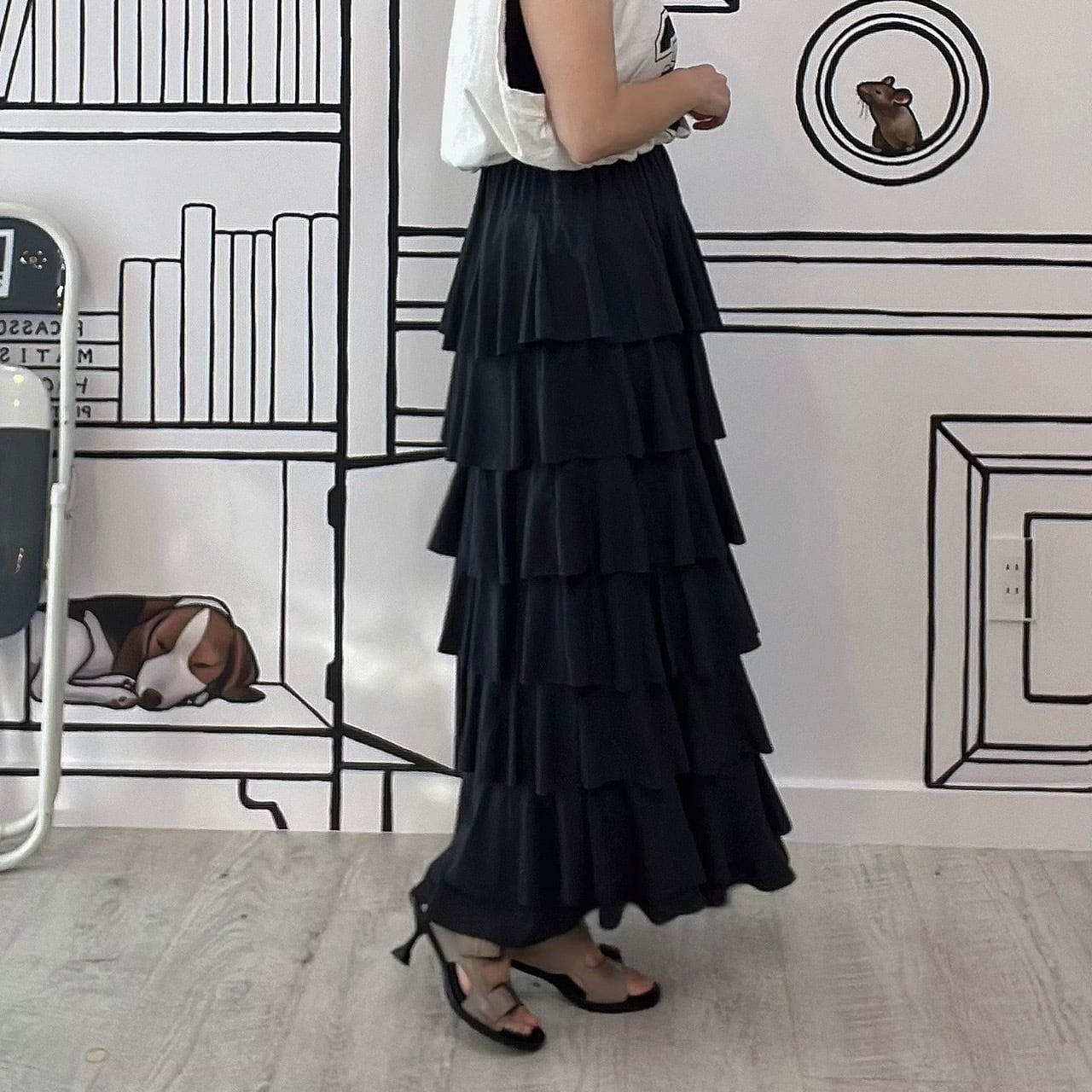 sevendays カットソーティアードスカート