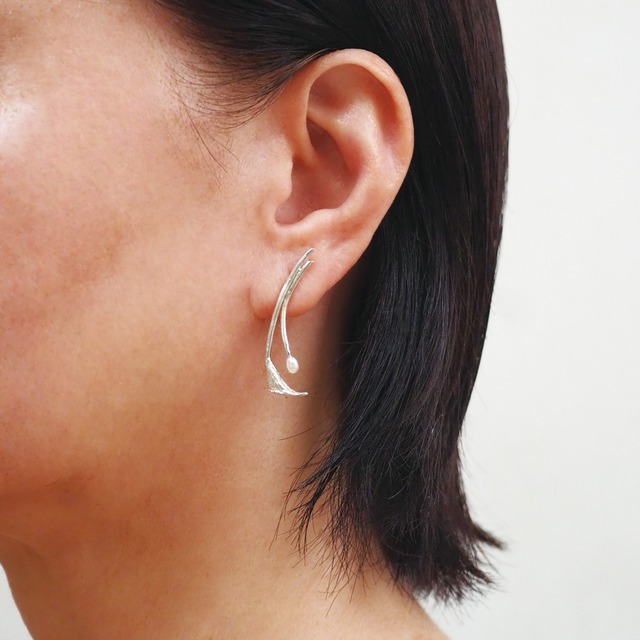 カラーとパールのピアス(silver×water pearl)
