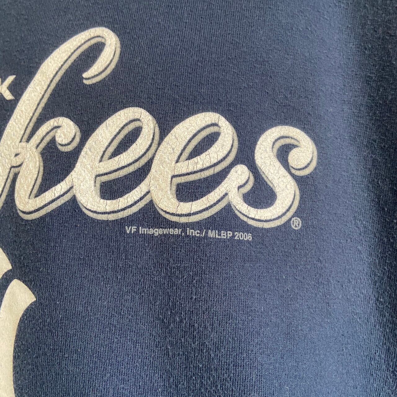 00年代 MLB ニューヨーク・ヤンキース チーム ロゴプリントTシャツ