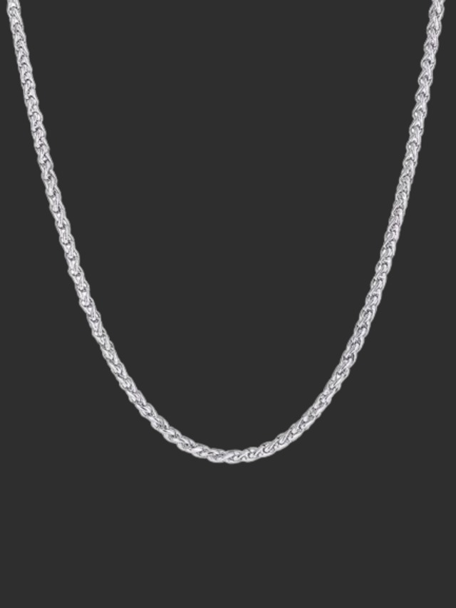 SIMPLE SILVER CHAIN NECKLACE  K0127