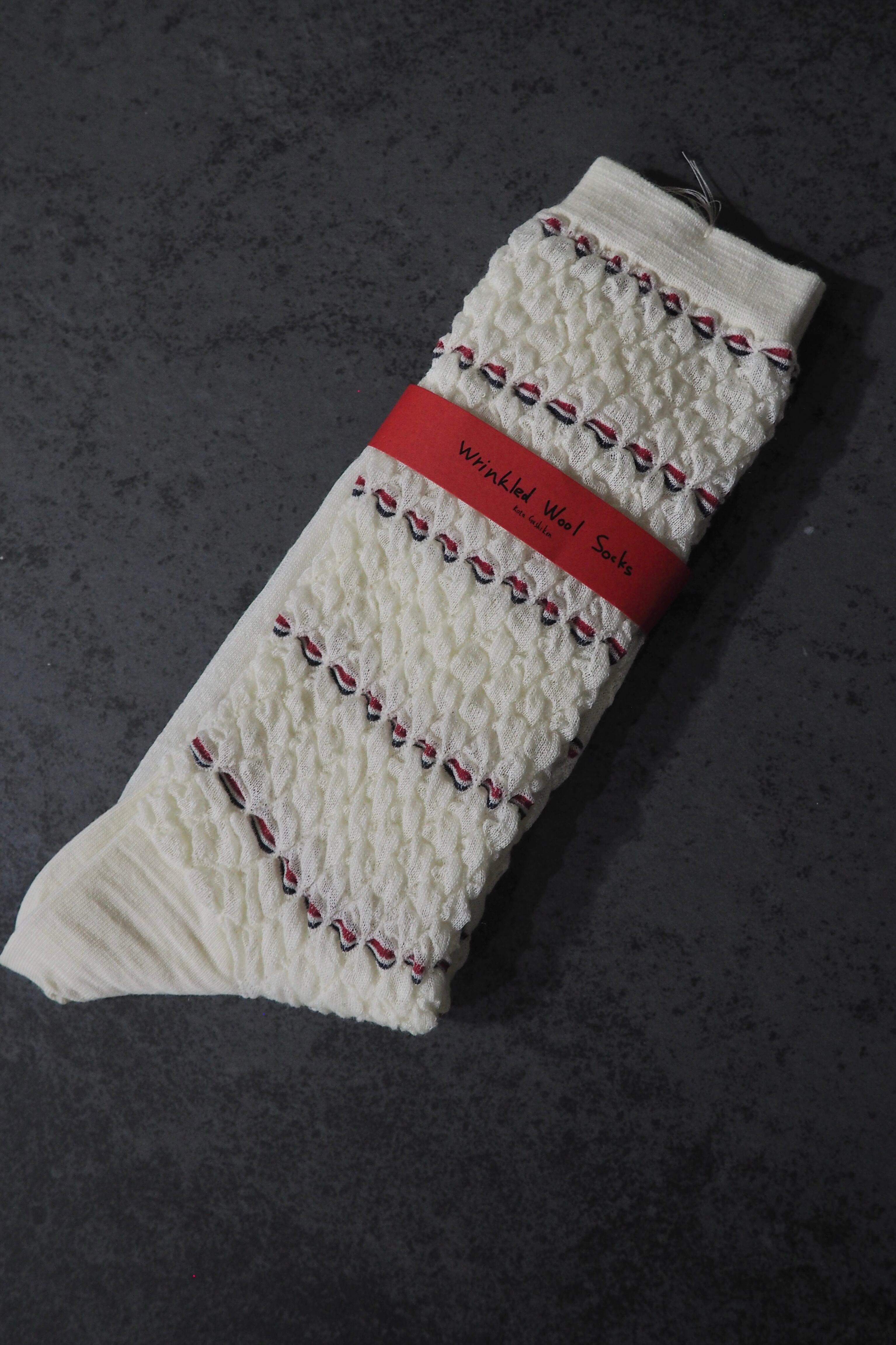 【kota gushiken】Crumpled Wool Socks -Cream-