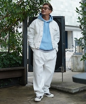 【#Re:room】 WHITE DENIM BIG JACKET［REJ121］