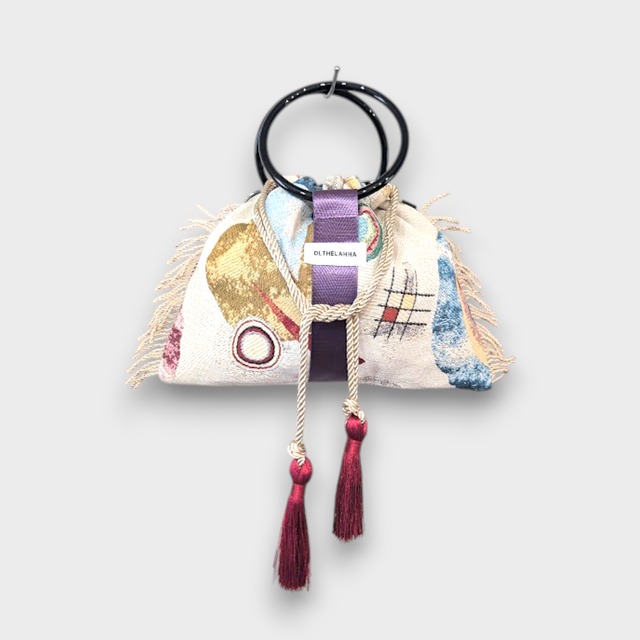 Jacquard Art Ring Bag-Purple×Bordeaux