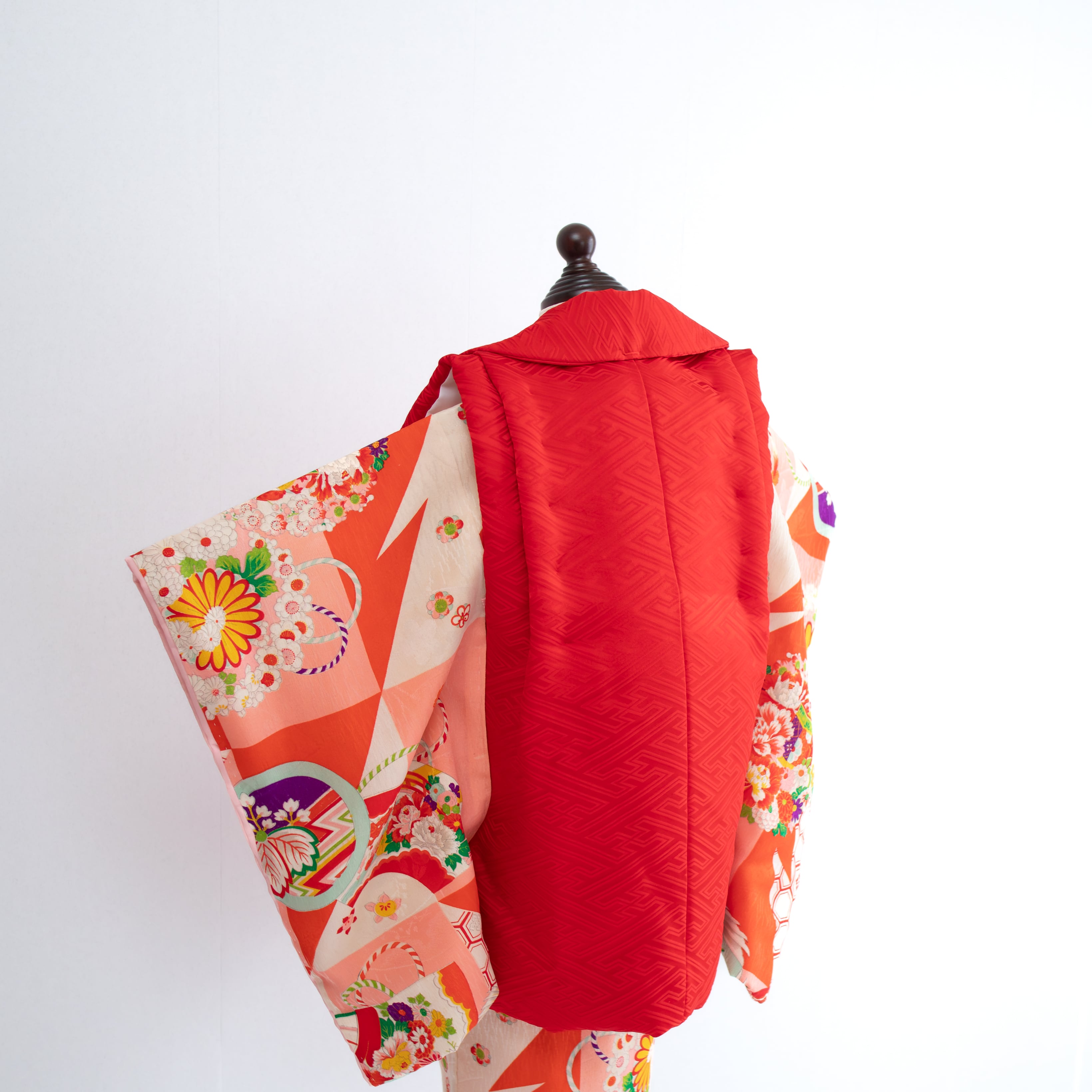 女の子被布style『桃花扇』/SS3018 (対応身長目安 腰揚げ無の場合 82㎝~86㎝) (腰揚げ有の場合 82㎝~90㎝)