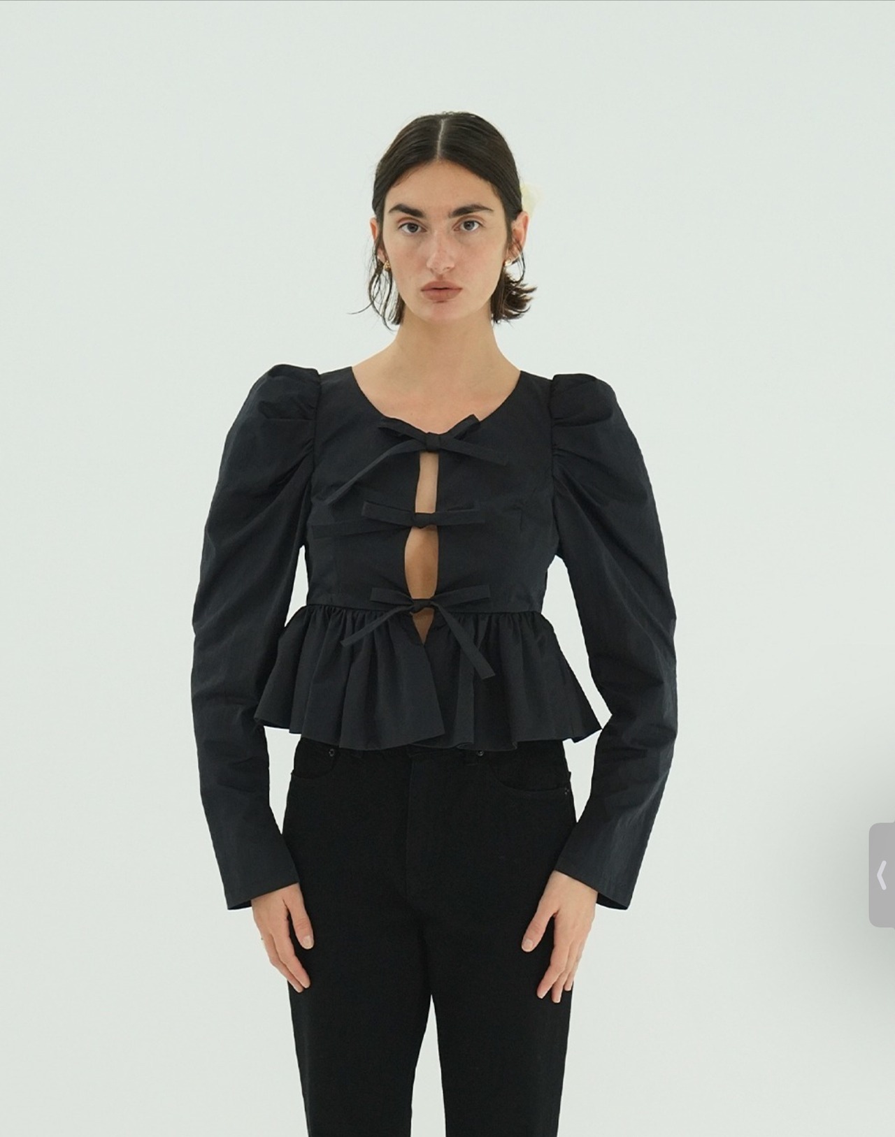 CLANE SHORT PEPLUM RIBBON TOPS