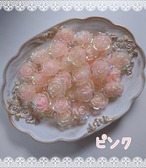 [８個]蓄光オーロラ✨クリアカラー薔薇／８色:23mm×23mm