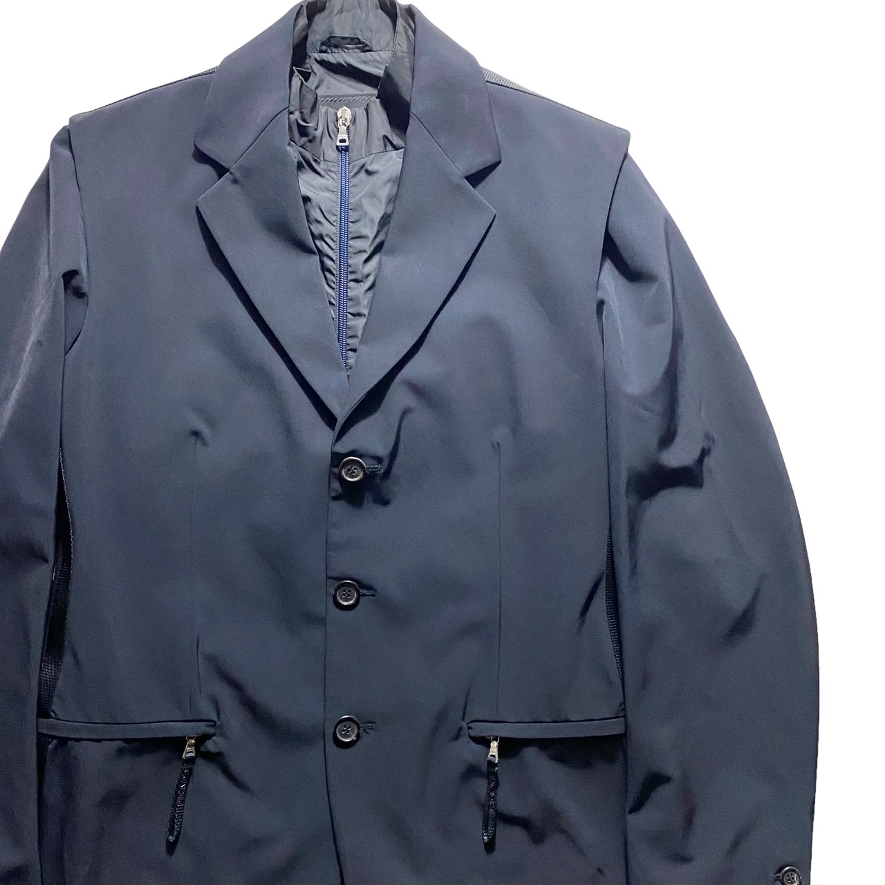 archive 1990’s PRADA technical fabric layered tailored jacket