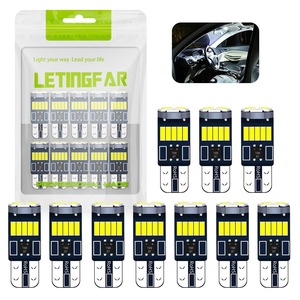 【新着特価】T10 LED ホワイト 爆光 ポジションランプ T10 led キャンセラー内蔵 5W 15個4014LED素子 車検対応 12V LED 白 ルームランプ T10 ポジション球 ナンバー灯 (ホワイト (10個セット))