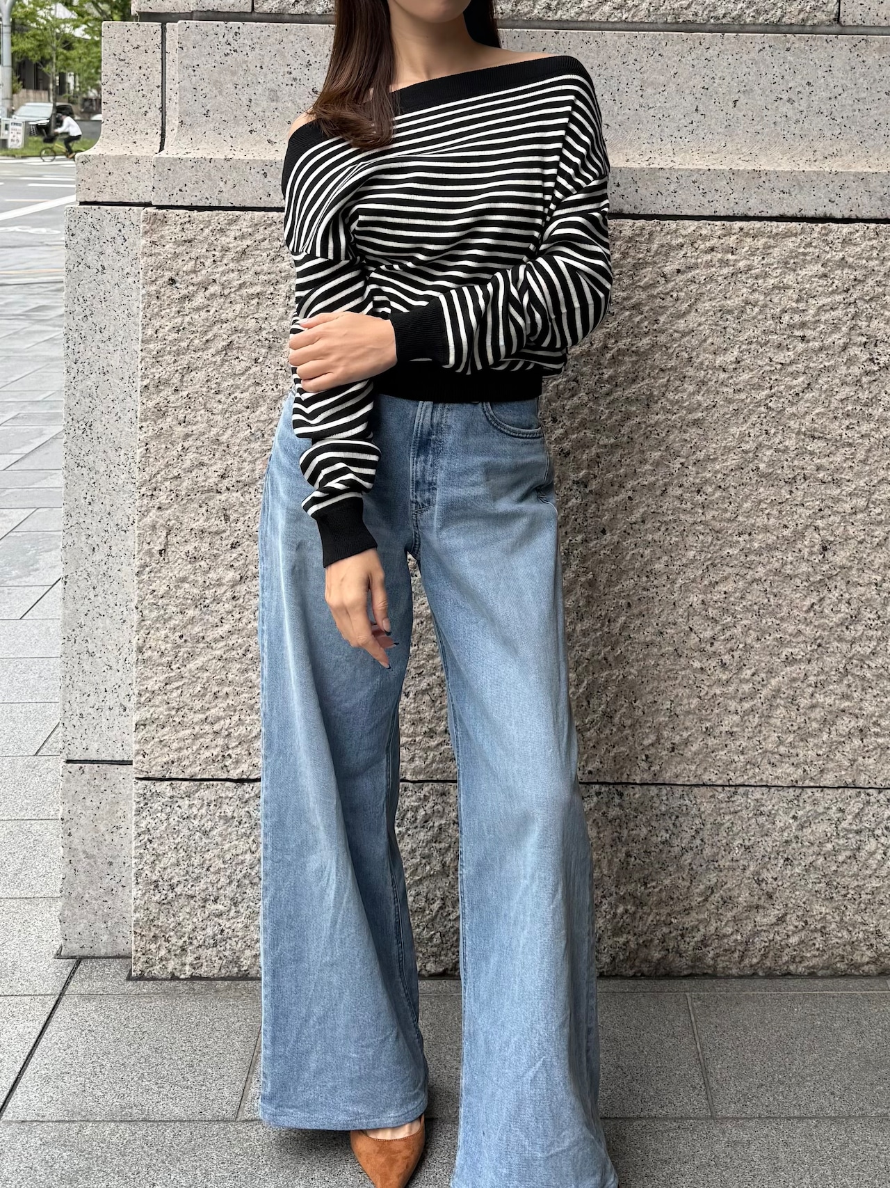 ボートネックルーズニット［60008］