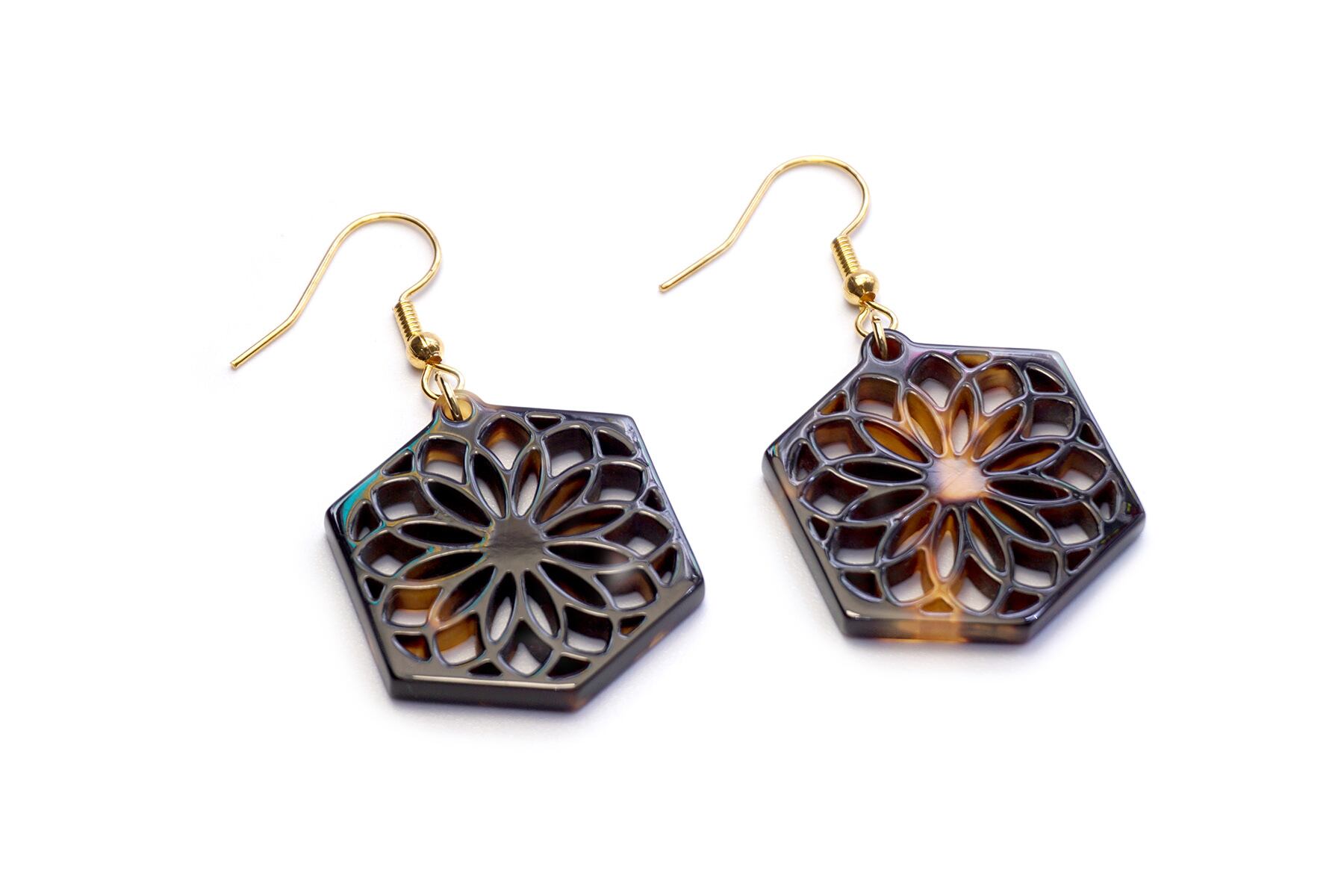 亀甲型イヤリング／ピアス（手毬） | NAGASAKI Day One ～長崎光細工