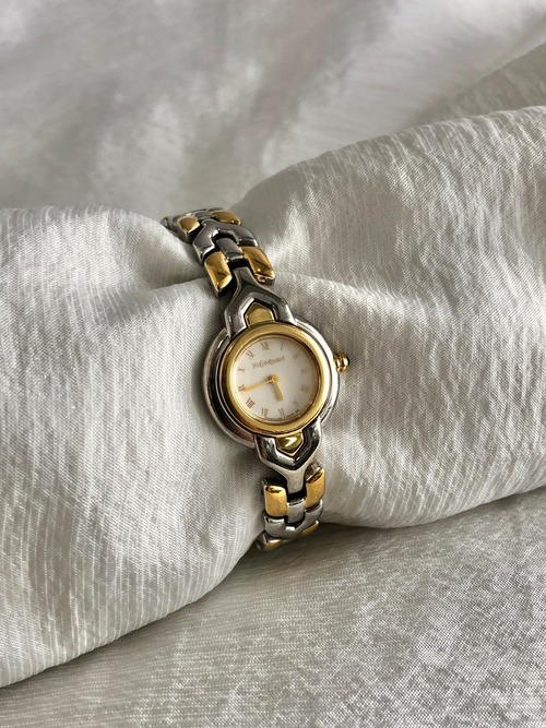 Yves Saint Laurent イヴ・サンローラン 腕時計 シルバー×ゴールド ローマ文字 ステンレススチール クウォーツ 5420-F45278 46jnbp