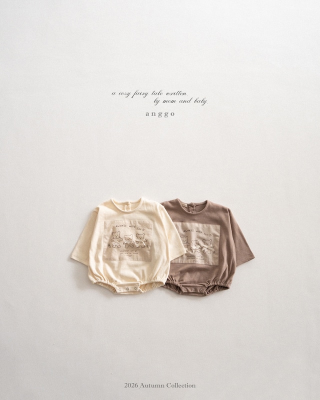 【取寄】anggo|bear romper|ベアロンパース|6m-12m|baby|26 autumn