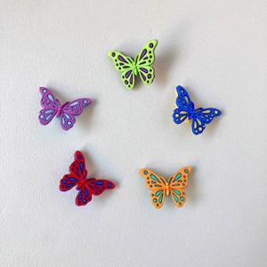 JJボタン カラー蝶々のボタンパック(5p)