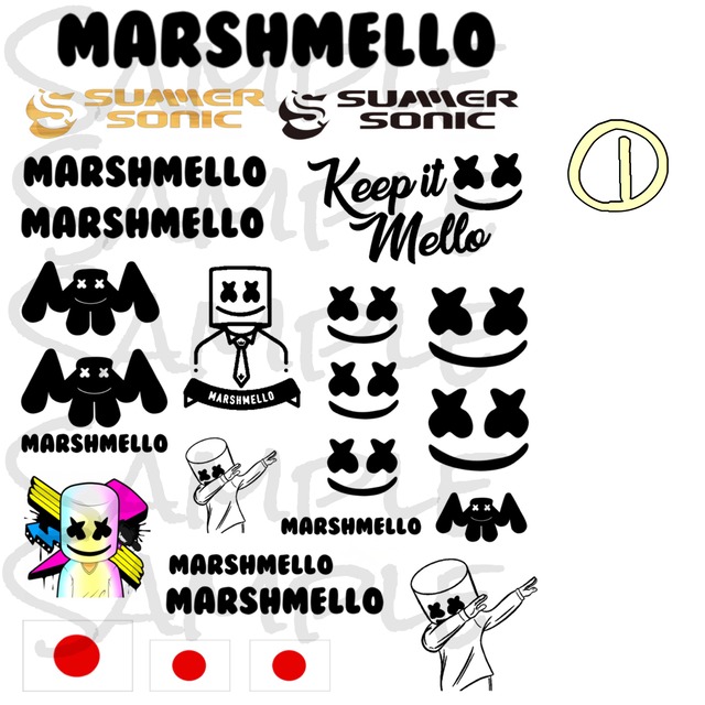 サマソニ Marshmello タトゥーシール A5サイズ タトゥーシール フェス ライブ用グッズ
